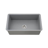 Hamat - Chelsea 32'' Undermount Fireclay Single Bowl Kitchen Sink, Matte Grey - Matte Grey