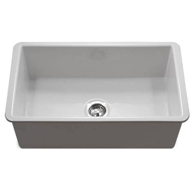 Hamat - Chelsea 32'' Undermount Fireclay Single Bowl Kitchen Sink, White - White