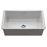 Hamat - Chelsea 32'' Undermount Fireclay Single Bowl Kitchen Sink, White - White