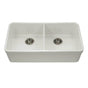 Hamat - Chelsea 33'' Undermount  Fireclay Double Bowl Kitchen Sink, Biscuit - Biscuit
