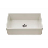 Hamat - Chelsea 33'' Apron-Front Fireclay Single Bowl Kitchen Sink, Biscuit - Biscuit