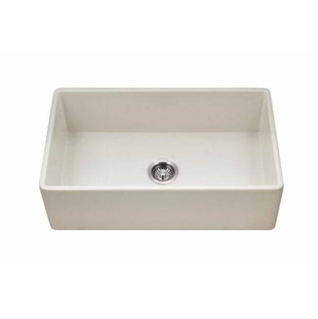 Hamat - Chelsea 33'' Apron-Front Fireclay Single Bowl Kitchen Sink, Biscuit - Biscuit