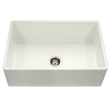 Hamat - Chelsea 33'' Apron-Front Fireclay Single Bowl Kitchen Sink, Biscuit - Biscuit