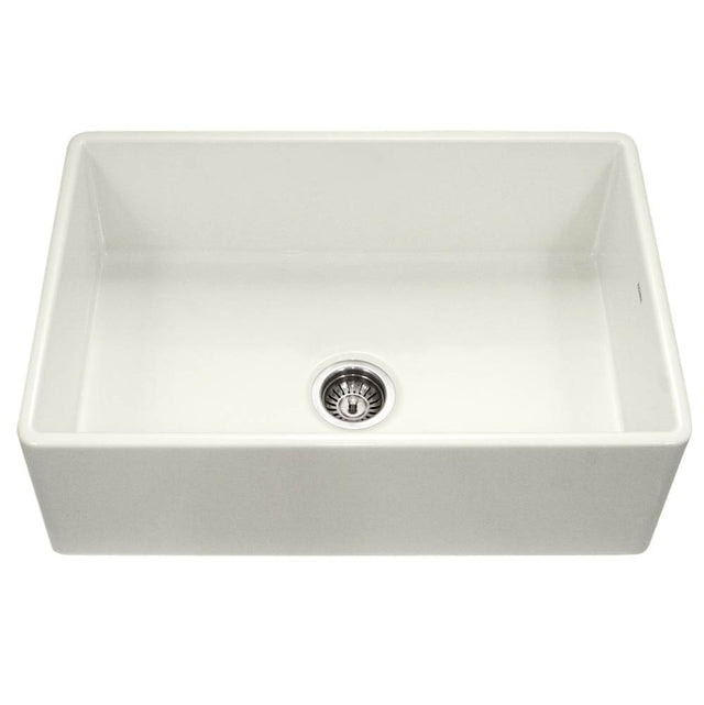 Hamat - Chelsea 33'' Apron-Front Fireclay Single Bowl Kitchen Sink, Biscuit - Biscuit