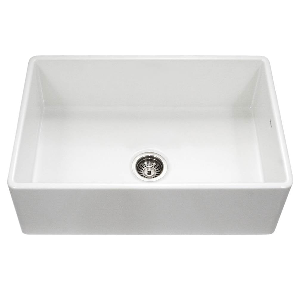 Hamat - Chelsea 33'' Apron-Front Fireclay Single Bowl Kitchen Sink, White - White