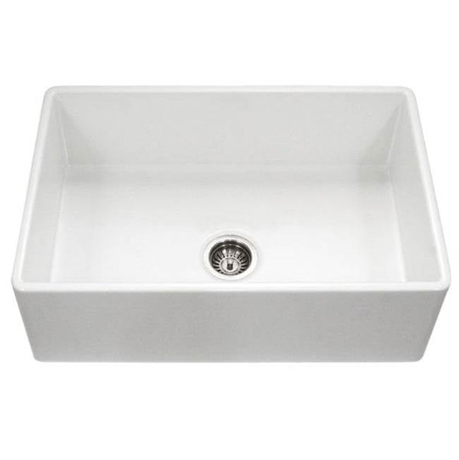 Hamat - Chelsea 33'' Apron-Front Fireclay Single Bowl Kitchen Sink, White - White