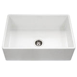 Hamat - Chelsea 33'' Apron-Front Fireclay Single Bowl Kitchen Sink, White - White