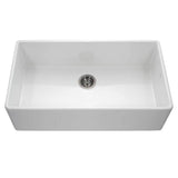 Hamat - Chelsea 36'' Apron-Front Fireclay Single Bowl Kitchen Sink, White - White