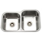 Hamat - Classic 32'' Undermount Stainless Steel 40/60 Double Bowl Kitchen Sink, Small Bowl Left, Bulk Pack - Stainless Steel