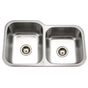 Hamat - Classic 32'' Undermount Stainless Steel 60/40 Double Bowl Kitchen Sink, Small Bowl Right - Stainless Steel
