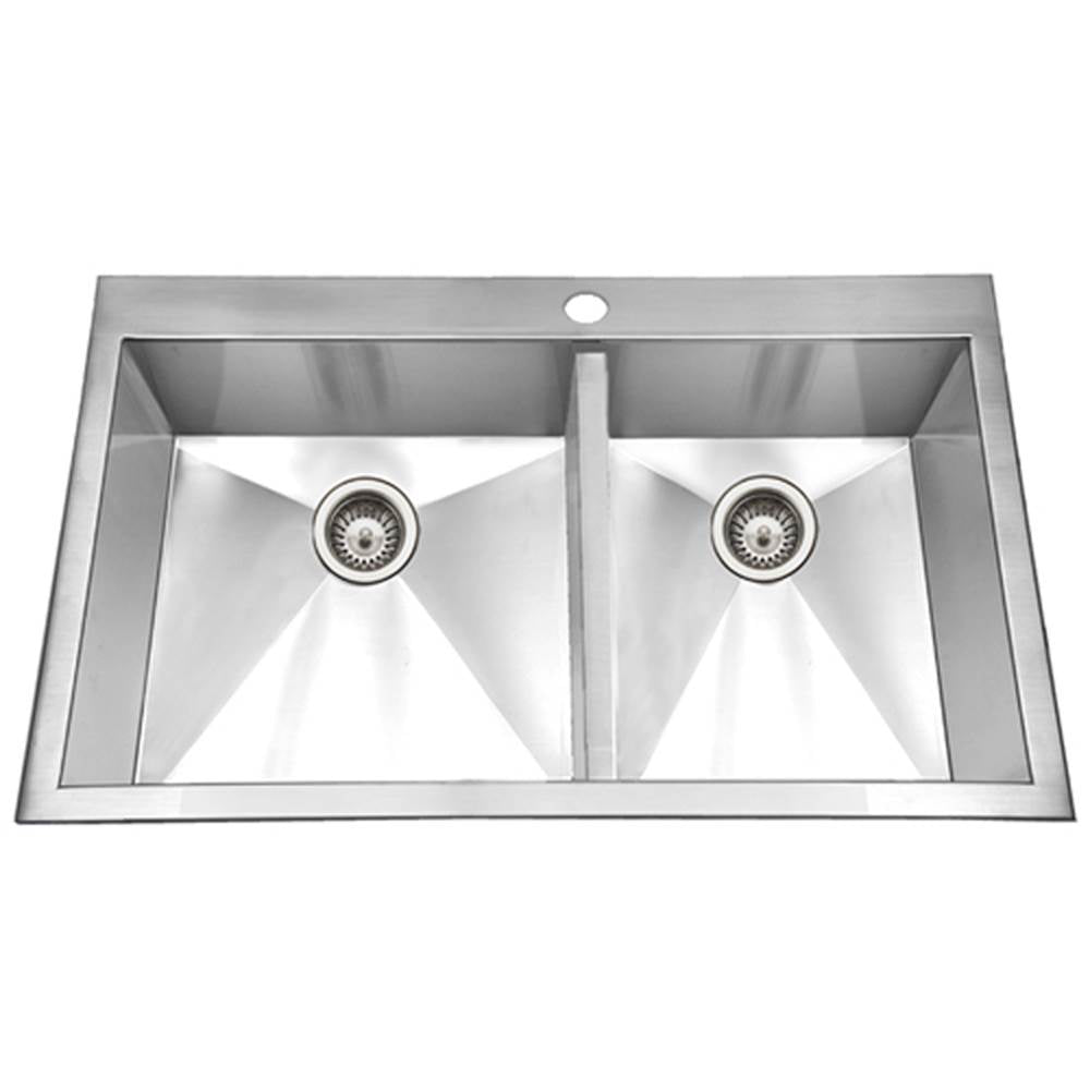 Hamat - Contrive 33'' Topmount Stainless Steel 1-Hole Large Single Kitchen Sink - Stainless Steel