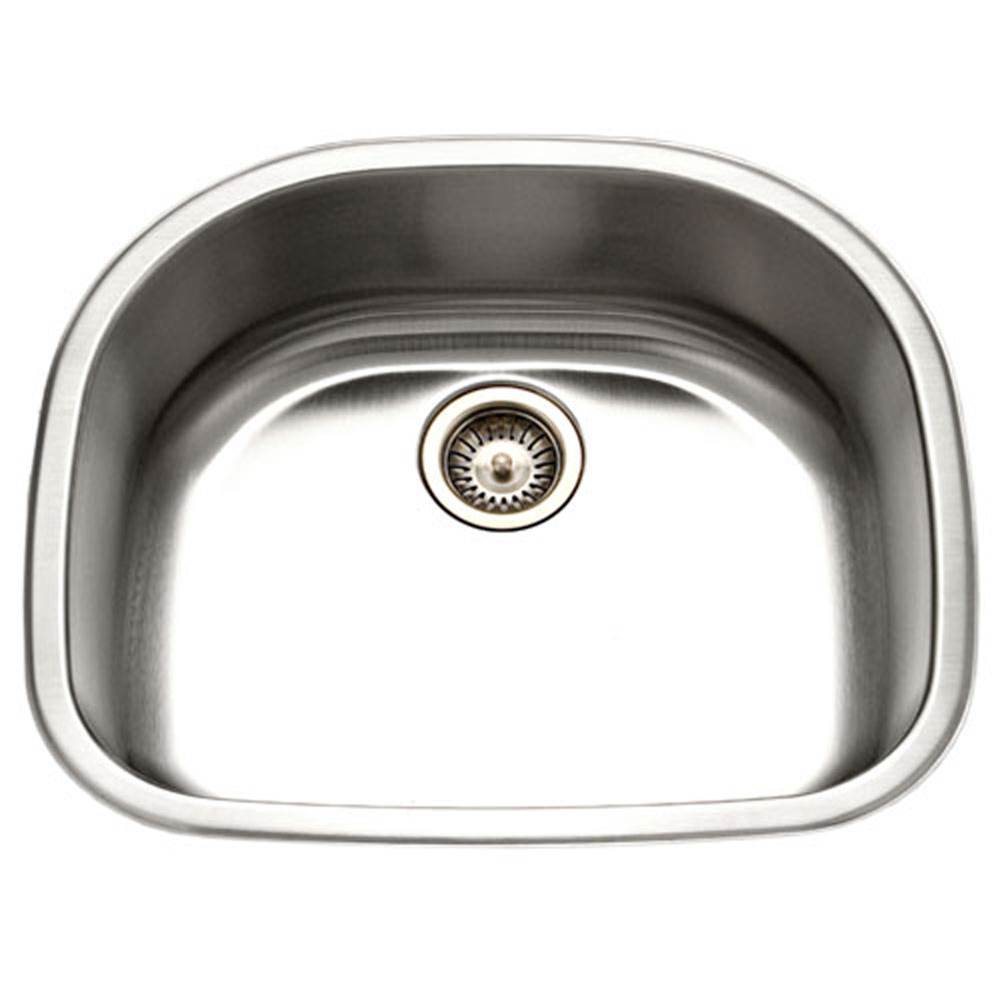 Hamat - Designer 24'' Undermount Stainless Steel Single D Bowl Kitchen Sink, Bulk Pack - Stainless Steel