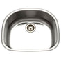 Hamat - Designer 24'' Undermount Stainless Steel Single D Bowl Kitchen Sink, Bulk Pack - Stainless Steel