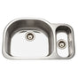 Hamat - Designer 32'' Undermount Stainless Steel 80/20 Double Bowl Kitchen Sink, Small Bowl Right, Bulk Pack - Stainless Steel