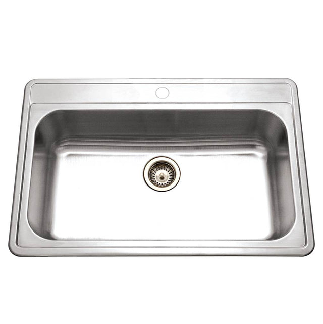 Hamat - Edition 33'' Topmount Stainless Steel 1-Hole Large Single Bowl Kitchen Sink - Stainless Steel