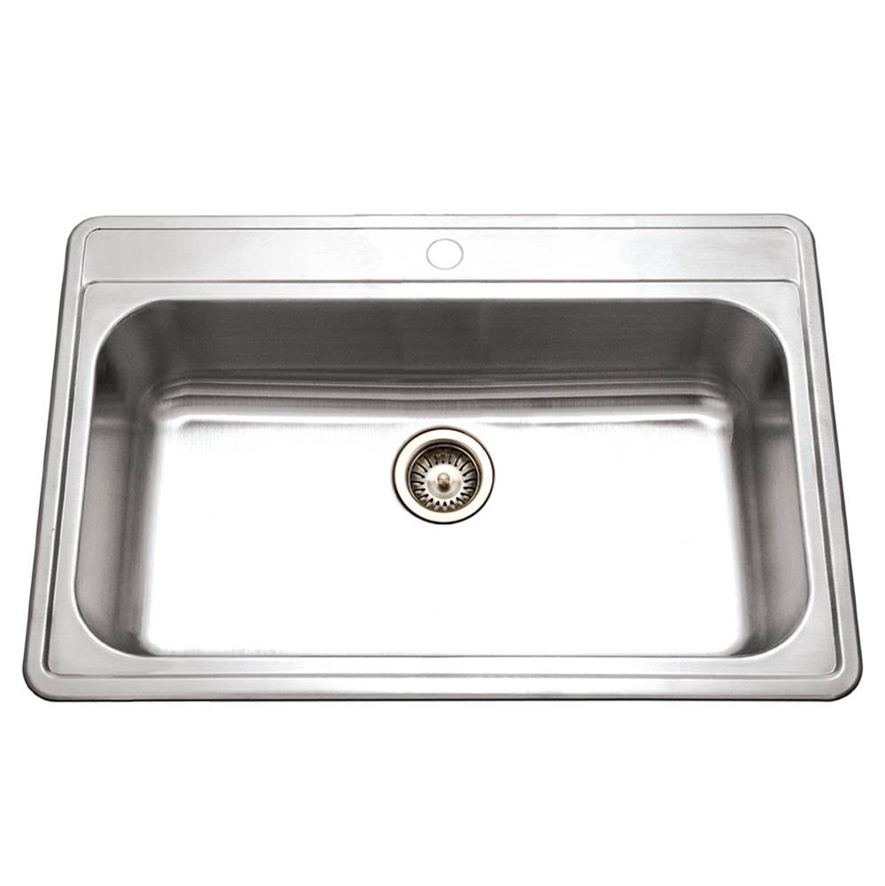 Hamat - Edition 33'' Topmount Stainless Steel 1-Hole Large Single Bowl Kitchen Sink, Bulk Pack - Stainless Steel