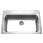 Hamat - Edition 33'' Topmount Stainless Steel 4-Hole Large Single Bowl Kitchen Sink, Bulk Pack - Stainless Steel