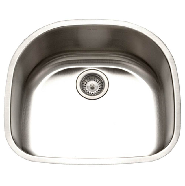 Hamat - Enterprise 24'' Undermount Stainless Steel Single D Bowl Kitchen Sink, 18 Gauge - Stainless Steel
