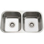 Hamat - Enterprise 32'' Undermount Stainless Steel 50/50 Double Bowl Kitchen Sink, 18 Gauge, Bulk Pack - Stainless Steel
