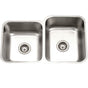 Hamat - Enterprise 32'' Undermount Stainless Steel 40/60 Double Bowl Kitchen Sink, Small Bowl Left, 18 Gauge - Stainless Steel