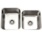 Hamat - Enterprise 32'' Undermount Stainless Steel 60/40 Double Bowl Kitchen Sink, Small Bowl Right, 18 Gauge, Bulk Pack - Stainless Steel