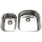 Hamat - Enterprise 32'' Undermount Stainless Steel 30/70 Double Bowl Kitchen Sink, Small Bowl Left, 18 Gauge - Stainless Steel