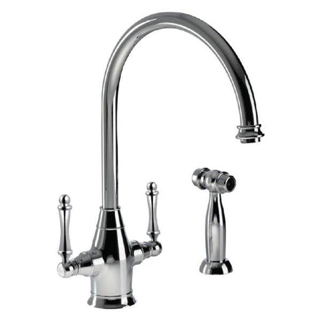 Hamat - Exeter Traditional Brass Faucet with Side Spray in Polished Nickel - Polished Nickel