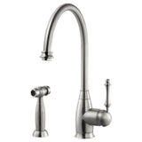 Hamat - Exeter Traditional Brass Single Lever Faucet with Side Spray in Brushed Nickel - Brushed Nickel