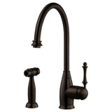 Hamat - Exeter Traditional Brass Single Lever Faucet with Side Spray in Oil Rubbed Bronze - Oil Rubbed Bronze
