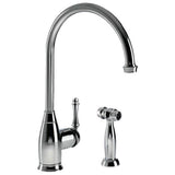 Hamat - Exeter Traditional Brass Single Lever Faucet with Side Spray in Polished Chrome - Polished Chrome
