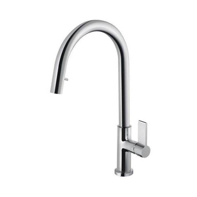 Hamat - Fin Dual Function Hidden Pull Down Kitchen Faucet in Polished Chrome - Polished Chrome