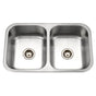 Hamat - Gourmet 32'' Undermount Stainless Steel 50/50 Double Bowl Kitchen Sink, Bulk Pack - Stainless Steel