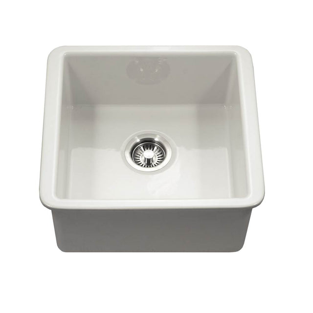 Hamat - Chelsea 19'' Undermount Fireclay Bar Sink, Biscuit - Biscuit