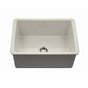 Hamat - Chelsea 26'' Undermount Fireclay Single Bowl Kitchen Sink, Biscuit - White