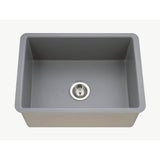 Hamat - Chelsea 26'' Undermount Fireclay Single Bowl Kitchen Sink, Matte Grey - Matte Grey