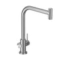Hamat - Knob Contemporary Single Handle Kitchen Faucet in Brushed Stainless Steel, less sidespray - Brushed Stainless Steel