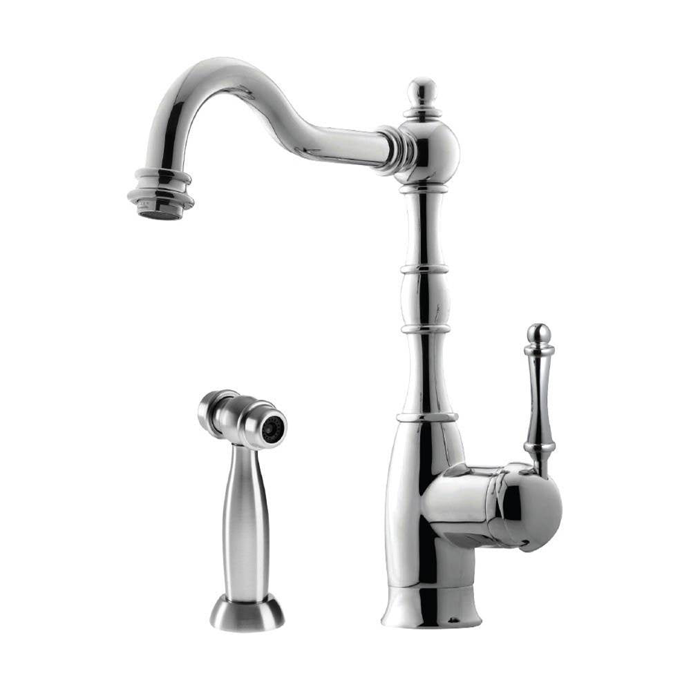 Hamat - Traditional Brass Single Lever Faucet with Side Spray in Rose Gold - Rose Gold