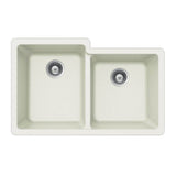 Hamat - SiOStone 33'' Granite Undermount 60/40 Double Bowl Kitchen Sink, Slate - Slate