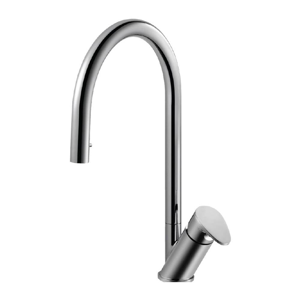 Hamat - Wave Single Function Hidden Pull Down Kitchen Faucet in Polished Chrome - Polished Chrome