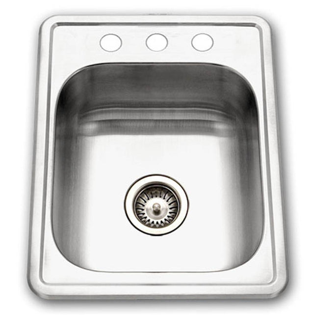 Hamat - Hotel 17'' Topmount Stainless Steel 3-holes Bar/Prep Sink - Stainless Steel