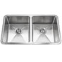 Hamat - Hydrus 32'' 15MM Radius Undermount Stainless Steel 50/50 Double Bowl Kitchen Sink, Bulk Pack - Stainless Steel