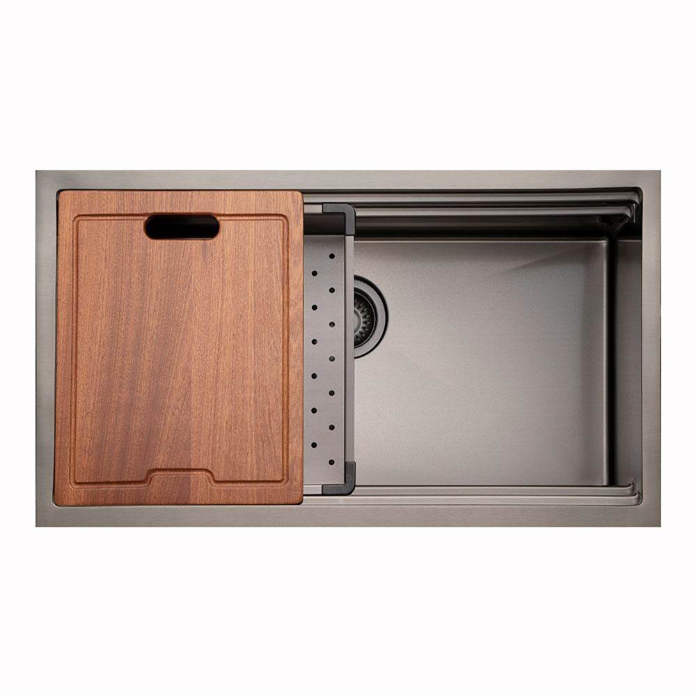 Hamat - Nero 32'' PVD R10 Workstation Sink - PVD Black Stainless