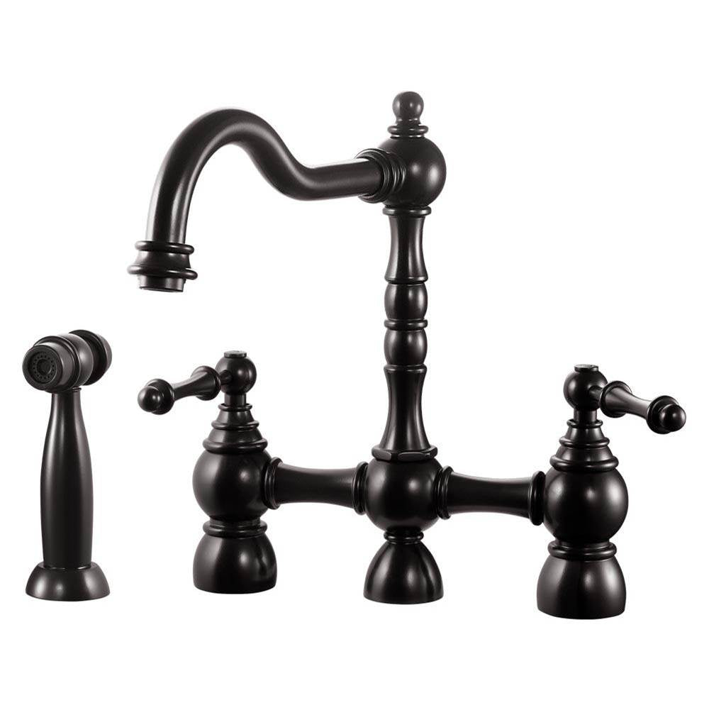 Hamat - Nottingham Two Handle Bridge Faucet with Side Spray in Oil Rubbed Bronze - Oil Rubbed Bronze