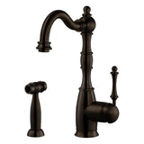 Hamat - Nottingham Traditional Brass Single Lever Faucet with Side Spray in Oil Rubbed Bronze - Oil Rubbed Bronze