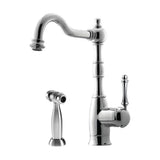 Hamat - Nottingham Traditional Brass Single Lever Faucet with Side Spray in Polished Chrome - Polished Chrome