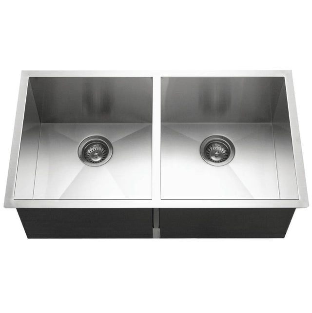 Hamat - Prizm 33'' ADA Zero Radius Undermount Stainless Steel Sink, 5'' Depth - Stainless Steel