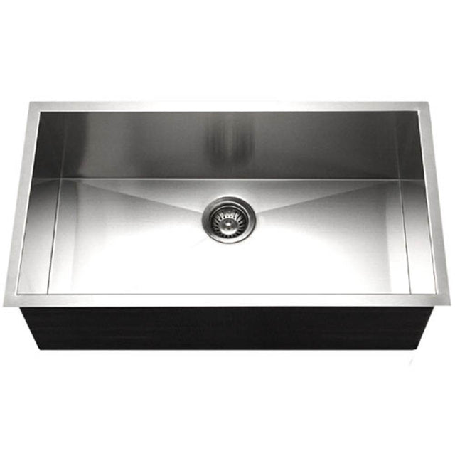 Hamat - Prizm 32'' Undermount Large Single Bowl Kitchen Sink - Stainless Steel