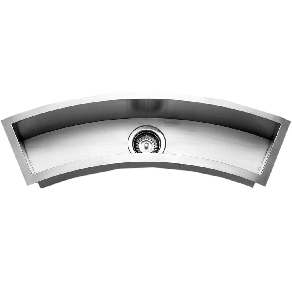 Hamat - Prizm 33'' Undermount Stainless Steel Curved Bowl Bar/Prep Sink - Stainless Steel