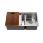 Hamat - Rendezvous 32'' Single Level Undermount 16GA Stainless Steel Single Bowl Sink with Sliding Platform - Stainless Steel