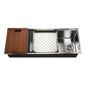 Hamat - Rendezvous 45'' Single Level Undermount 16GA Stainless Steel Single Bowl Sink with Sliding Platform - Stainless Steel